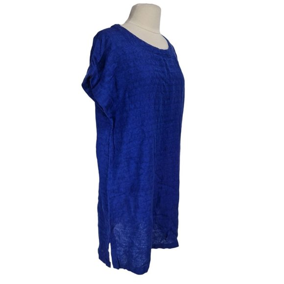 Soft Surrounding Women Size M Blue Purple Mini Pencil Shirt Dress Crew Neck 236P - Picture 2 of 6